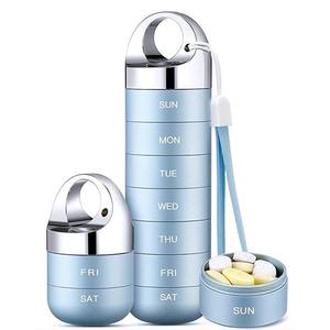 Nuovo Portapillole Settimanale in Metallo con 7 Scomparti, Contenitore per <span class=keywords><strong>Medicinali</strong></span> per Campeggio ed Escursionismo - Product Image 5