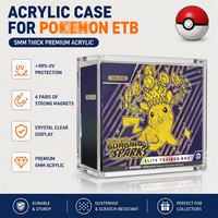 Boîte de présentation moderne en acrylique ETB, boîte de rangement pour boosters, boîte de protection en acrylique avec couvercle magnétique, protection UV, portable