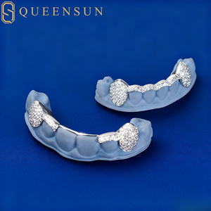 Hip hop răng grillz moissanite Iced out răng grillz đồ trang sức vàng bạc grills hip hop tùy chỉnh kim cương grillz - Product Image 2