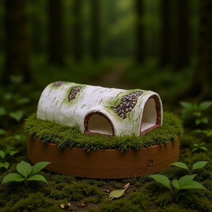 Abri pour reptiles en bois de bouleau, simulation de trous d'arbre en résine, pour lézards, geckos, décoration d'aquarium et aménagement paysager - Product Image 1