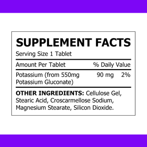 Comprimés de potassium en gros d'usine : Complément quotidien simple pour aider à restaurer les niveaux de potassium - Product Image 2