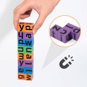 Cadeaux éducatifs pour garçons et filles, jeu de lettres en bois, puzzle de mots, jeu de société en cube pour enfants de 3 ans et plus - Product Image 3