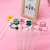 Nouvelle manchette de protection en silicone souple pour pailles en plastique, motif dessin animé, accessoire de cuisine, compatible avec les pailles de 9-10 mm