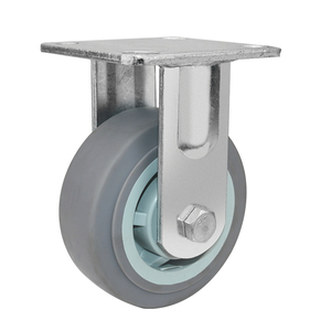 Rueda de plástico de 4/5/6/8 pulgadas, carrito de compras, ruedas giratorias silenciosas, ruedas de carro de mano gris TPR, ruedas de plataforma plana para Hardware - Product Image 1