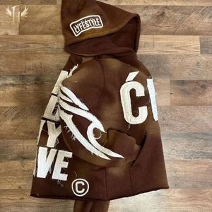 Sweat à capuche pour homme 500 g/m² en coton éponge français lavé à l'acide Streetwear Patchs brodés personnalisés Logo - Product Image 3