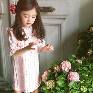 ชุดเดรสสีชมพูสำหรับเด็กผู้หญิงสไตล์ลำลองฤดูร้อนผ้าฝ้ายอินเดียแบบใหม่ - Product Image 2