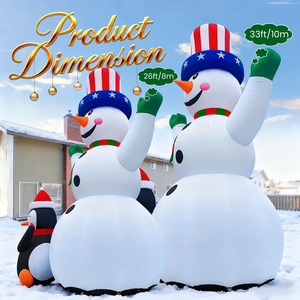Muñeco de nieve inflable gigante de 26 pies, decoración navideña para exteriores, muñeco de nieve grande con pingüino para fiesta, Patio, jardín, césped, Navidad - Product Image 2