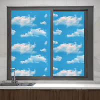 Rouleaux de papier peint autocollant ORON DECO personnalisés taille 3D imperméable fenêtres bleu ciel pour chambre à coucher