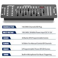 Équipement d'éclairage de scène portable professionnel, contrôleur DMX512 192 canaux, console de sortie 8A, portée de 20 m, charge maximale de 15 W, 1 an