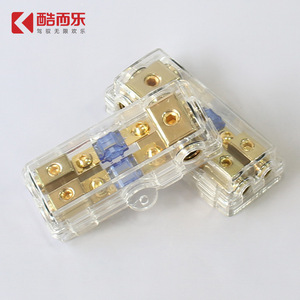Kuailvle ตัวแยกทองแดงบริสุทธิ์ 1 ต่อ 2 สำหรับเครื่องเสียงรถยนต์ แบบใส่ฟิวส์ 60A ฝาครอบใส สำหรับใช้ในรถยนต์ - Product Image 2