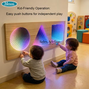 Panel de Pared Sensorial Interactivo con Espejo Infinito 3 en 1, Espejo Profundo LED con Cambio de Color RGB, Juguete para <span class=keywords><strong>Terapia</strong></span> del Autismo - Product Image 2