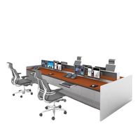 Console de contrôle de studio LEIENTE pour centre de diffusion et salle de contrôle, avec moniteur intégré