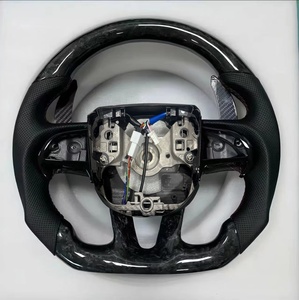 Accessoires d'intérieur de voiture Volant en fibre de carbone blanc et LED pour Dodge <span class=keywords><strong>Challenger</strong></span> Charger SRT 2015 2016 2017 <span class=keywords><strong>2018</strong></span> 2019 - Product Image 2