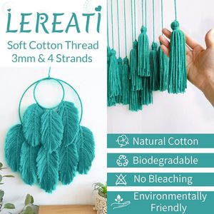 חוט אחד 3 מ "מ חוט כותנה 100% חבל כותנה בצבע צבע חוט - Product Image 4