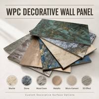 Panneau mural décoratif WPC, imperméable, ignifuge classe B1, 1220 mm, grain de marbre, grain de bois, micro-ciment métallique, design 3D