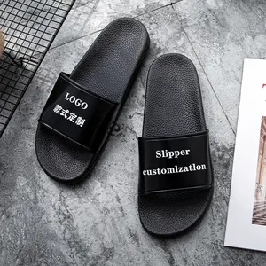 Manufacturer Hotel Slipper Brand Logo Shoes Custom Print Design Men Sandal Slides Rubber Embossed Custom Logo Slippers Women Men