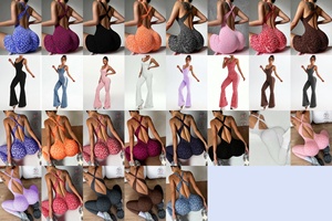 <span class=keywords><strong>Tuta</strong></span> Sportiva Intera da Donna Yimo con Stampa Leopardata Senza Maniche, Set da Corsa con Schiena Scoperta e Arricciatura sul Sedere - Product Image 2