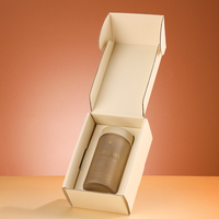 Boîte en carton personnalisée pour flacon en verre mat, boîte d'expédition de haute qualité pour conteneur de vitamines en verre, boîte cadeau portable à couvercle rabattable