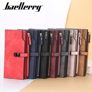 Baellerry High-Grade <strong>PU</strong> <strong>Leather</strong> Women's Trendy Fashion Long Wallet Zipper Coin Pocket Trifold with Polyester Lining - Product Image 1
