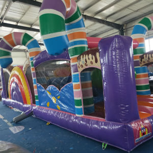 Parcours d'obstacles gonflable géant attrayant de 3,5 x 10 m pour intérieur et extérieur, jeux de fête pour enfants et adultes - Product Image 1