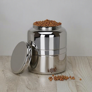 Stainless Steel Food <b>Container</b> Round Airtight Polished Minimalist Design - Product Image 3