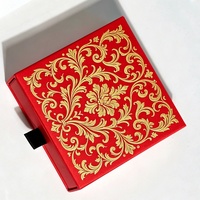 Boîte cadeau coulissante personnalisée avec logo imprimé, en carton et papier velours, avec tapis en éponge pour la présentation de bijoux