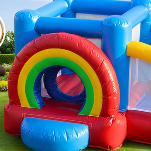 Château gonflable arc-en-ciel de qualité commerciale, château gonflable géant coloré avec toboggan pour les fêtes d'<span class=keywords><strong>anniversaire</strong></span> des enfants, <span class=keywords><strong>location</strong></span> - Product Image 2