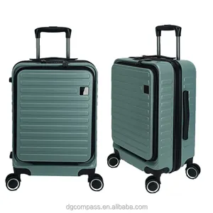 Unisex 20-inch cabin Kích thước kinh doanh du lịch trường hợp phía trước mở túi Spinner hành lý với ABS Caster koper Carry-on du lịch trường hợp