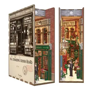 Tonecheer 84 Charing Cross Road Holder Decorative Jigsaw Kids 3D Wooden Puzzle Bookends With Body Sensor Led Light