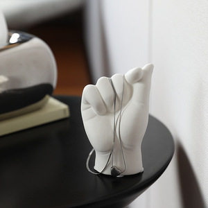 Moderno y Creativo Soporte de Cerámica para Joyas, Adorno Pequeño para el Escritorio, Organizador de Anillos, Decoración Suave - Product Image 3