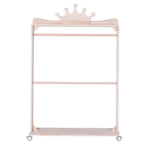 ชั้นวางเสื้อโค้ทสำหรับเด็กทำจากไม้จริงสำหรับใช้ในครัวเรือน - Product Image 5