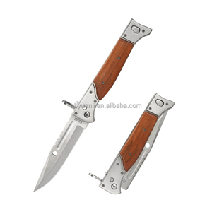 Cuchillo de Bolsillo Plegable A.K-47 MAX Personalizable, Calidad OEM, para Camping, Hoja de Acero Inoxidable D2, Mango de Madera, Marca HK, Afilado Extremo - Product Image 1