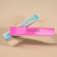 Ensemble de tubes de gloss rose de luxe, design personnalisé, gloss rose brillant de luxe, lamination, vernis à ongles, huile pour le soin de la peau, sérum, faux cils