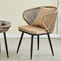 Ensemble de mobilier de jardin pour café, table et chaises combinées, chaise en rotin avec dossier pour terrasse, balcon, extérieur, restaurant