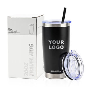 Gobelet isotherme en acier inoxydable à double paroi réutilisable de 20 oz avec logo personnalisé pour le camping, les voyages, boissons chaudes/froides - Product Image 1