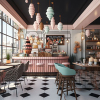 Comptoir de caisse en bois sur mesure de grande taille de qualité supérieure, comptoir de réception pour les commandes, bar pour les glaces, les gâteaux et les desserts