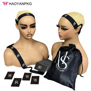 Étiquettes personnalisées écologiques et recyclables pour extensions de cheveux, emballages cadeaux en <span class=keywords><strong>papier</strong></span>, étiquettes pour mèches de cheveux, étiquettes pour perruques - Product Image 1