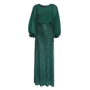 Robes Maxi de Luxe Africaines pour Femmes, Voile Perlé Élégant, Haut en Mousseline Pailletée, Tenues de <span class=keywords><strong>Soirée</strong></span> Longues et Sexy - Product Image 4