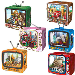<span class=keywords><strong>Puzzle</strong></span> 3D en bois transfrontalier, miniature de télévision, monde miniature, jouet d'assemblage artisanal, ornement culturel et créatif, cadeau - Product Image 5