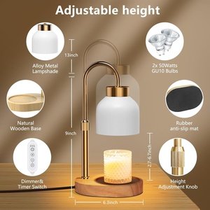 Lampu Aromaterapi Lilin Cair Tanpa Api Elektrik yang Dapat Disesuaikan, Kayu Solid, Minyak Esensial, untuk Suasana Kamar Tidur - Product Image 2