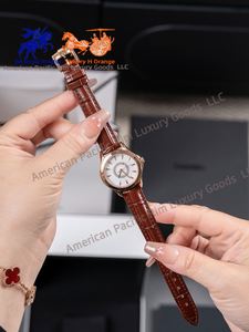 New Luxury Men's <b>Watch</b> Moon Phase Leather Strap Alloy <b>Case</b> 42mm Waterproof Quartz <b>Watch</b> - Product Image 3