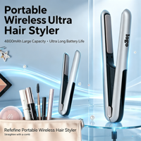 Mini fer à lisser compact en céramique avec revêtement céramique, rechargeable par USB, écran LCD, portable, pour les voyages