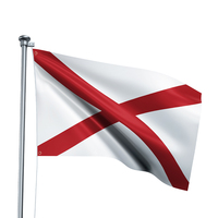 Bandera Personalizada de Alabama de 3x5 pies, 100% Poliéster, Impresa con la Insignia de AL USA, con Ojales de Latón para Decoración Exterior