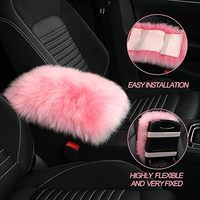 Housse de console centrale en peau de mouton australienne pour voiture, coussinets d'accoudoir universels, accessoire intérieur compatible avec SUV/camion/voiture