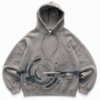 Sweat à capuche graphique Prisme Géométrique Original Gris Froid Unisexe Streetwear 100% Polaire Polyester Personnalisation ODM pour la Vente en Gros