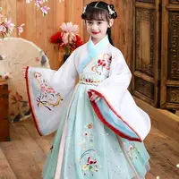 Летнее платье для девочек, оптовая продажа, традиционная китайская одежда, летний детский костюм Тан, наряды, детское платье ханьфу для маленьких девочек