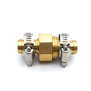 Connecteur de réparation de tuyau en laiton 5/8 pouces avec colliers de serrage en acier inoxydable pour fixation de tuyau d'arrosage de jardin - Product Image 2