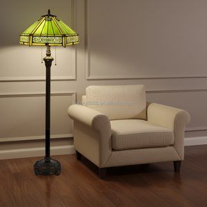 16-Inch European Glass Tiffany LED Floor Lamp for Dining Room Bedroom Children's Room E27 Bulb Energy-Saving <b>Light</b> - Product Image 2