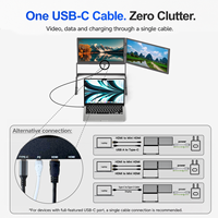 Moniteur portable double écran 18,5 pouces QHD pour extension d'écran d'ordinateur portable, extension multi-écrans