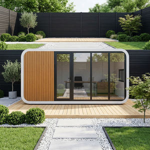 Cabine de bureau moderne de luxe en forme de pomme, insonorisée, préfabriquée, studio de jardin, poste de travail portable pour bureau à domicile dans la cour - Product Image 1